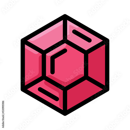 Isolated colored ruby videogame icon Flat design Vector