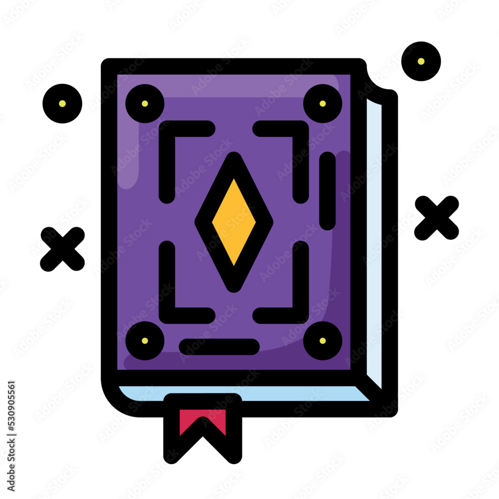 Isolated colored magic book videogame icon Flat design Vector Isolated colored magic book videogame icon Flat design Vector