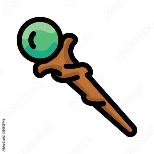 Isolated colored wizard staff videogame icon Flat design Vector