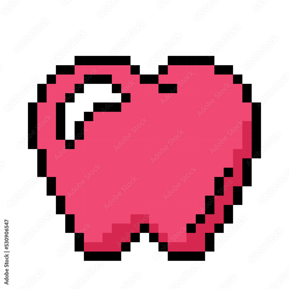 Fototapeta premium Isolated red apple videogame icon Pixelated style Vector