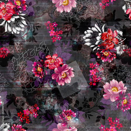 flowers on black background