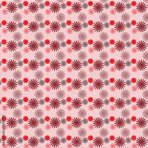 Seamless pattern with red flowers wallpaper