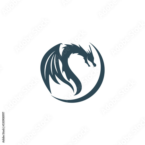 Dragon logo icon design illustration