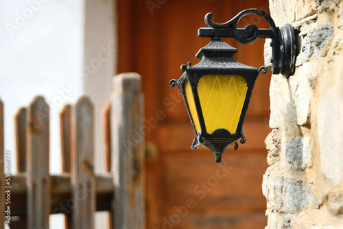 lantern on the wall