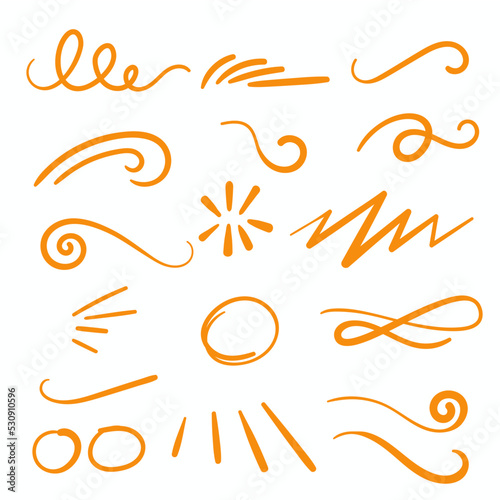 Orange Swirls Swash Logo Ornament Designs