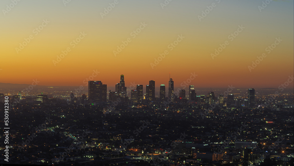 City of Los Angeles shown at dawn from Griffith Observatory.