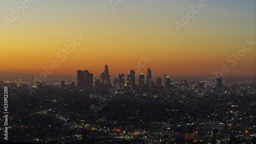 City of Los Angeles shown at dawn from Griffith Observatory.