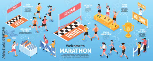 Isometric Marathon Infographics photo