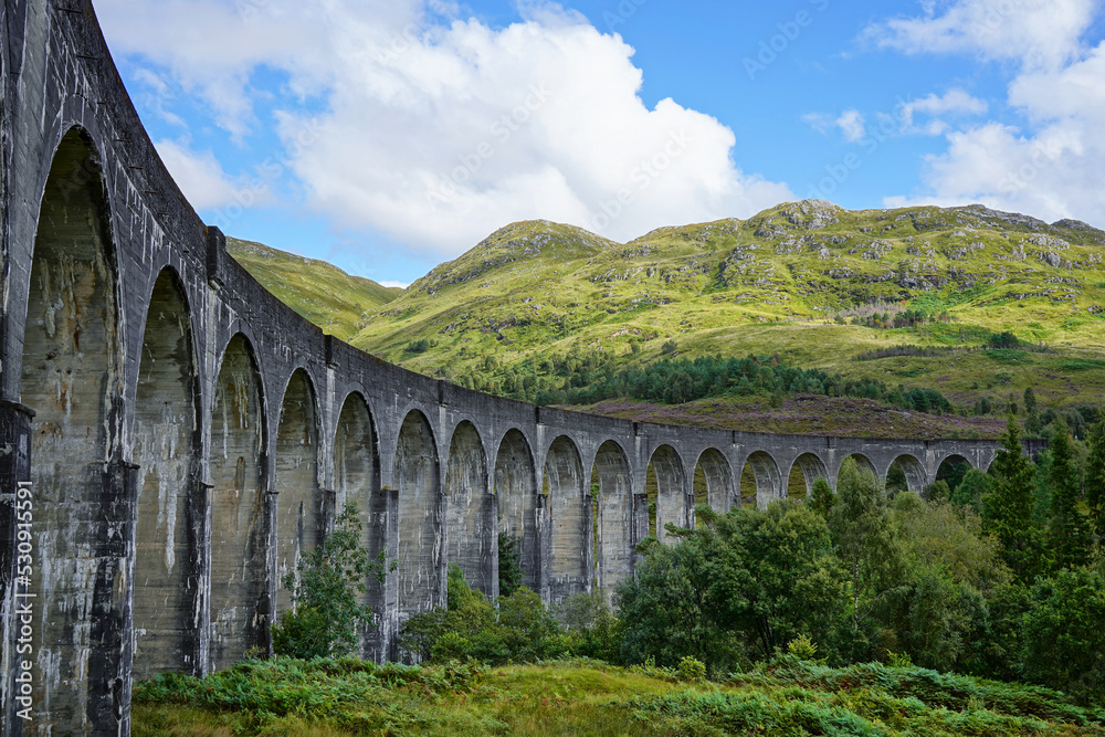 The Glenfinnan Viaduct in the Scottish highlands