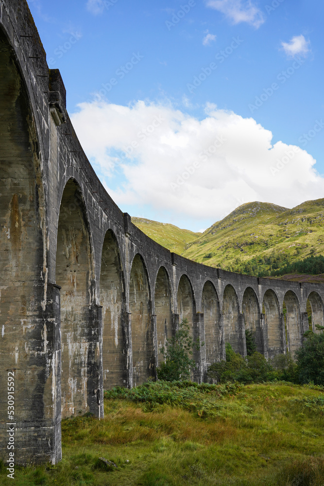 Obraz premium The Glenfinnan Viaduct in the Scottish highlands