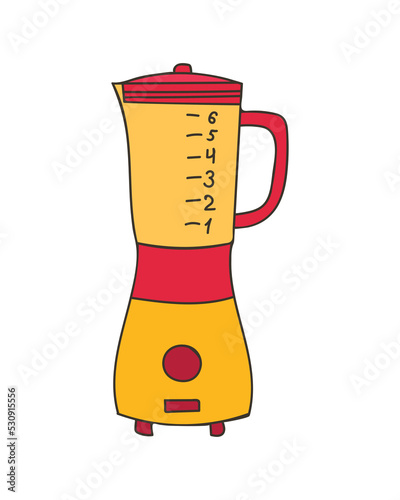 Blender colorful doodle illustration in vector. Blender colorful icon in vector