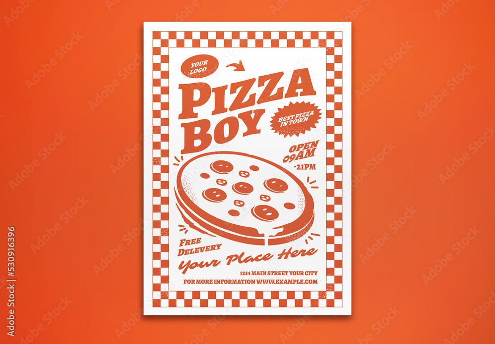 Pizza Boy Promotion Flyer Stock Template Adobe Stock
