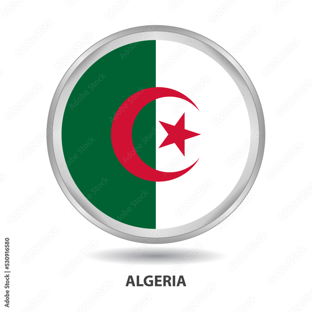 Algeria - flag badge, icon, button, vector series Algeria - flag badge, icon, button, vector series