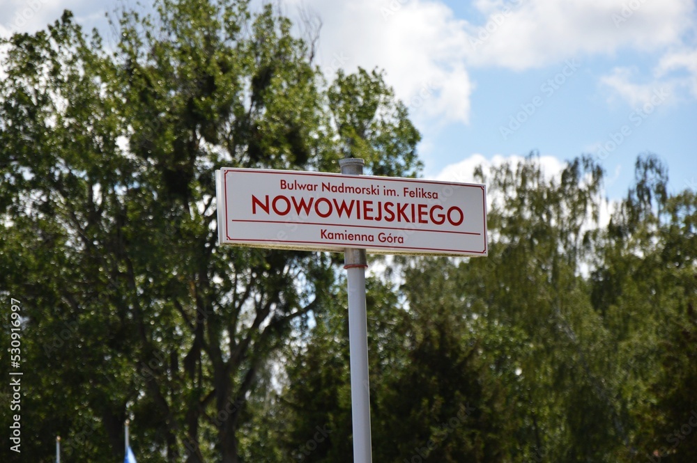 Fototapeta premium bulwar nowowiejskiego w Gdyni, znak