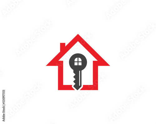 Home Key Logo Concept sign icon symbol Element Design. Real Estate, House, Realtor, Mortgage Logotype. Vector illustration Logo template