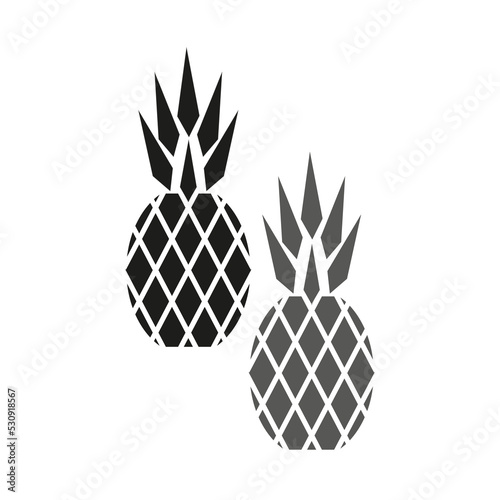Pineapple icon. Clipart image. Sweet food. Vector illustration. stock image.