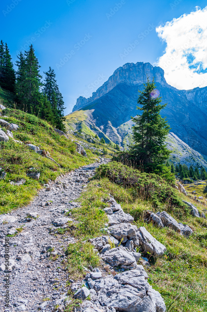 On the trail in the Bernese Alps