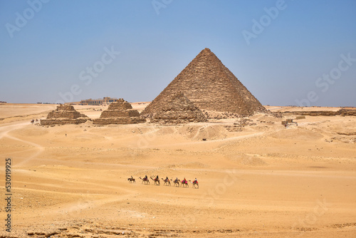 view of the pyramids of giza  egypt