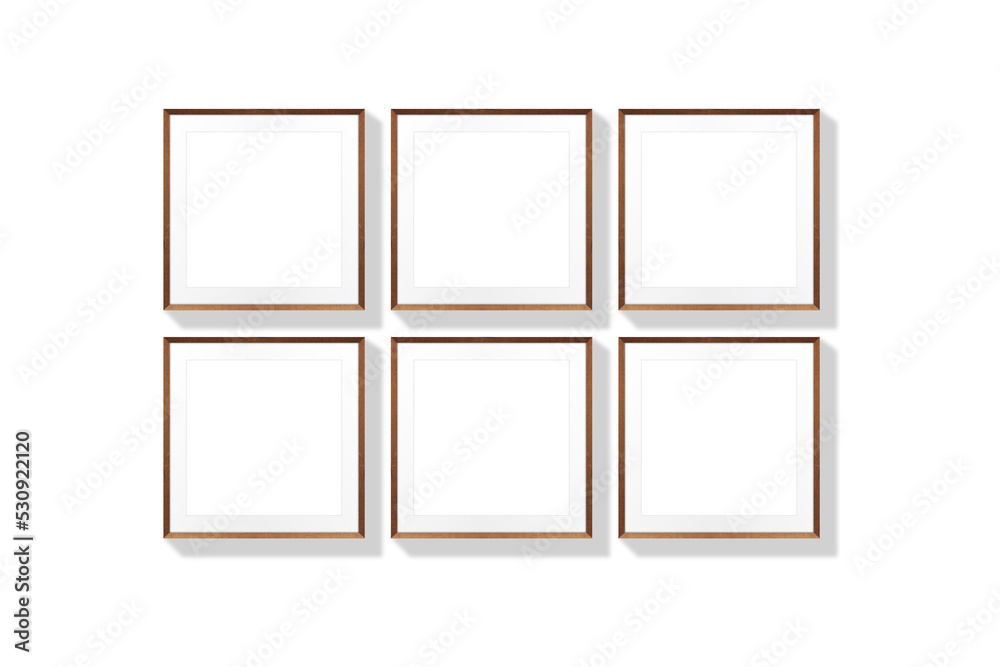 Molduras cor de madeira marron com paspatur branco em fundo transparente Png