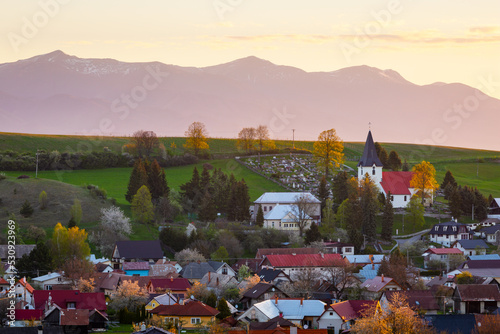 Morning at Valca village in Turiec region, Slovakia.