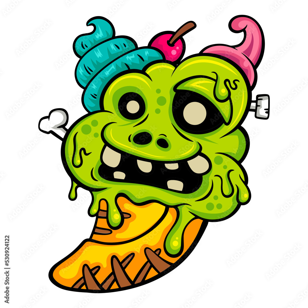 Fototapeta premium ice cream cartoon image on white background