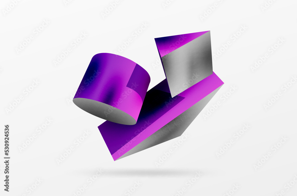Vector 3d abstract background. Shapes 3d triangle and cylinder. Trendy techno business template for wallpaper, banner, background or landing Vector 3d abstract background. Shapes 3d triangle and cylinder. Trendy techno business template for wallpaper, banner, background or landing