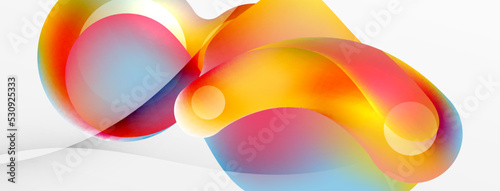 Fluid abstract background. Liquid color gradients composition. Round shapes and circle flowing design for wallpaper, banner, background or landing © antishock