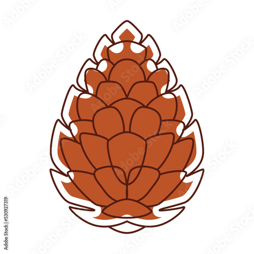 Isolated colored autumn nut sticker icon Vector