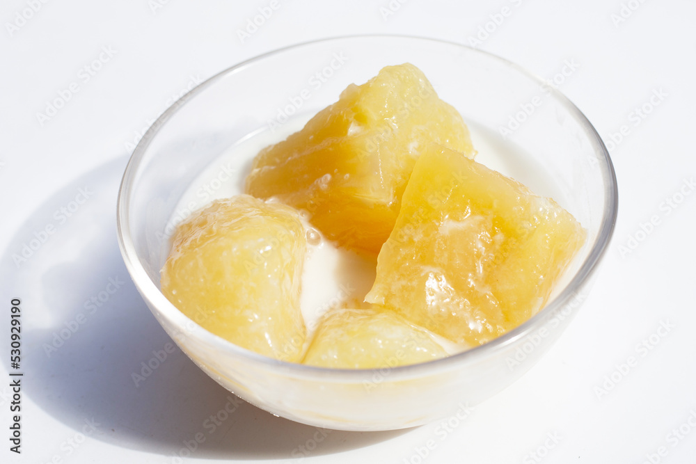 Tapioca in syrup with cocont milk