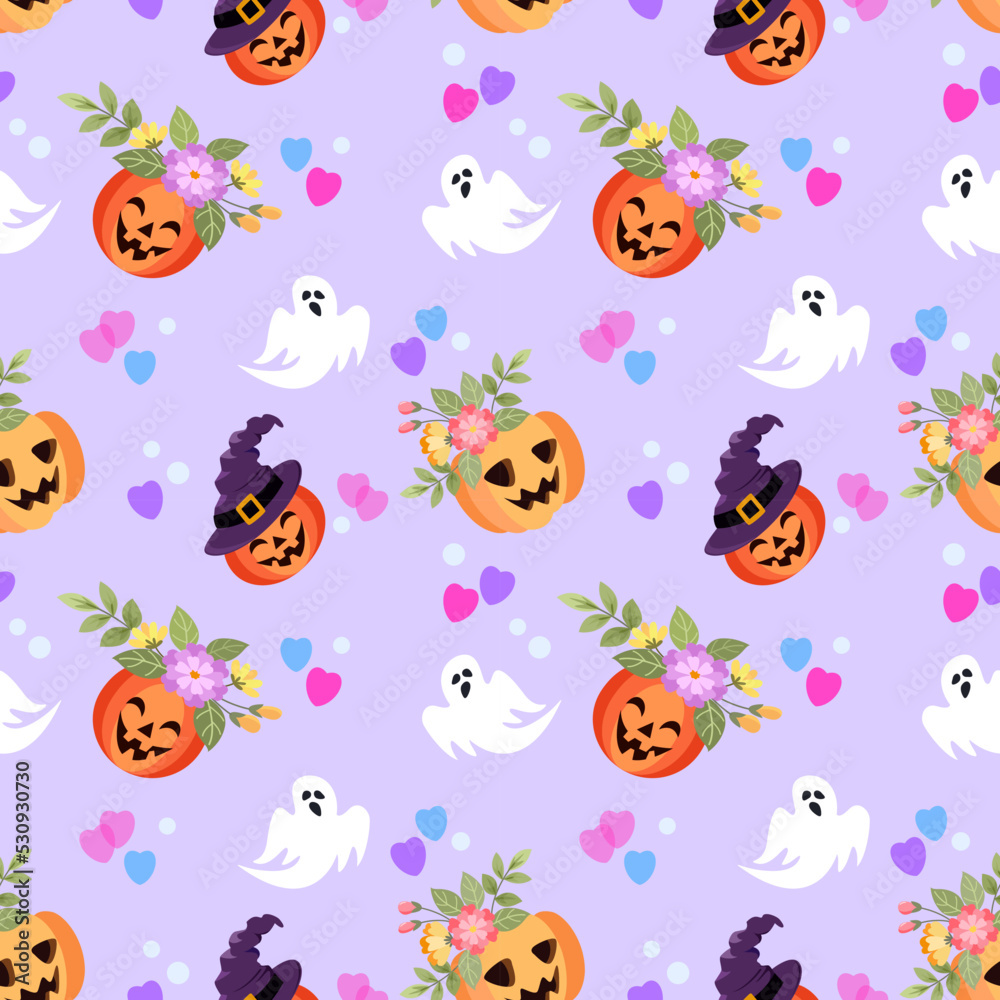 Cute seamless pattern for Halloween holiday. Can be used for fabric textile wallpaper gift wrap paper background.