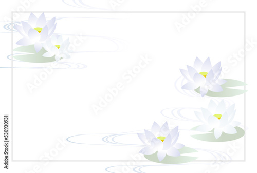 ノーマル版ハスと流水のポストカードヨコ有線