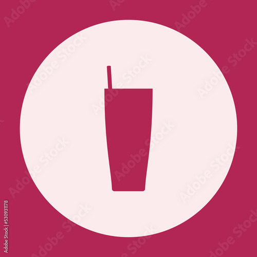 juice glass icon bold glyph with round background for social media highlight