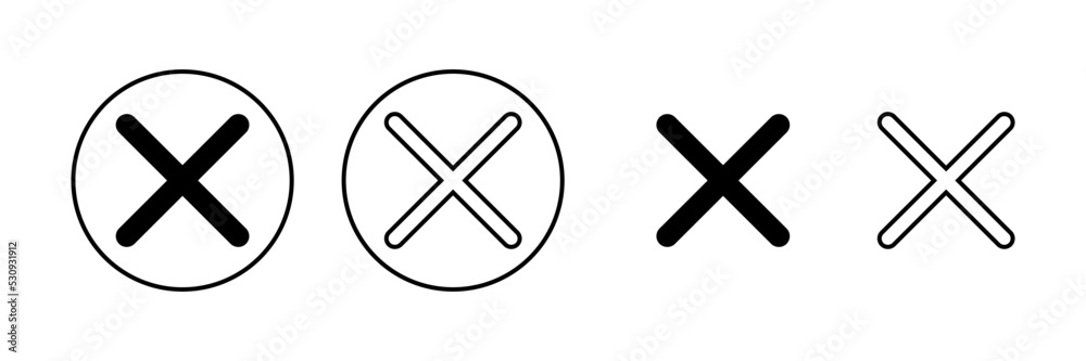 Close icon vector. Delete sign and symbol. cross sign Close icon vector. Delete sign and symbol. cross sign