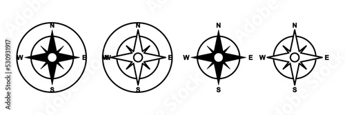 Compass icon vector. arrow compass icon sign and symbol