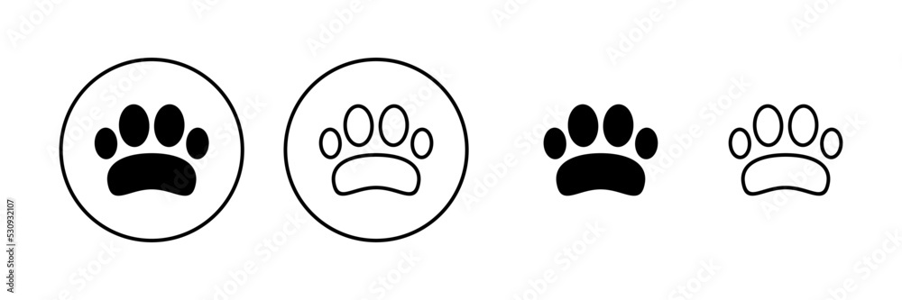 Paw icon vector. paw print sign and symbol. dog or cat paw Paw icon vector. paw print sign and symbol. dog or cat paw