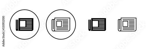 Newspaper icon vector. news paper sign and symbolign
