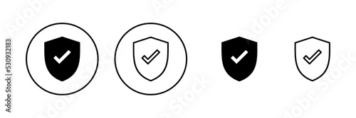 Free Download Shield check mark icon vector. Protection approve sign. Insurance icon - GFXLoad