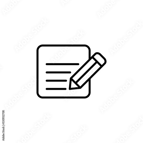 Note icon for web and mobile app. notepad sign and symbol