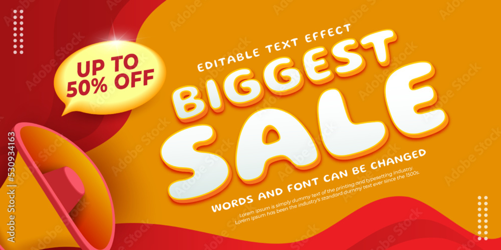 Fototapeta premium 3D style editable text biggest sale background