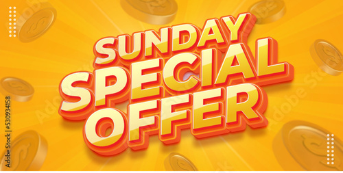 3d elegant promotion banner with icon coin on yellow background