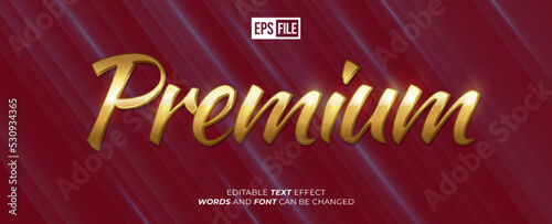 Premium lettering gold editable text 3d font style