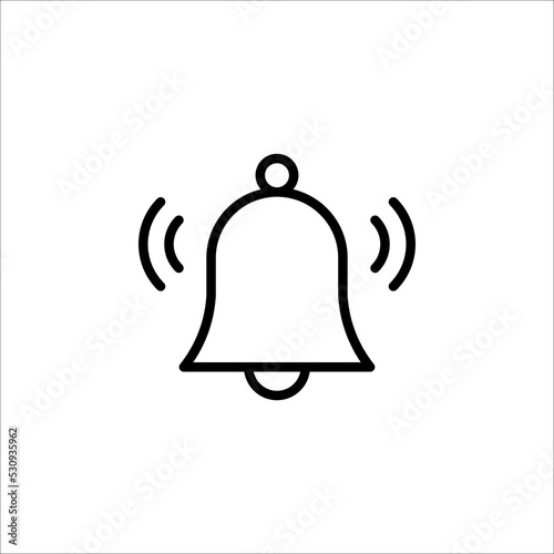 alarm ring signal icon vector. alarm clock vector icon isolated on white background, simple line outline style
