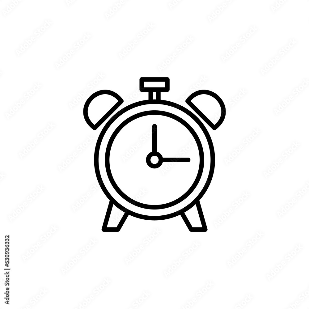 alarm ring signal icon vector. alarm clock vector icon isolated on white background, simple line outline style