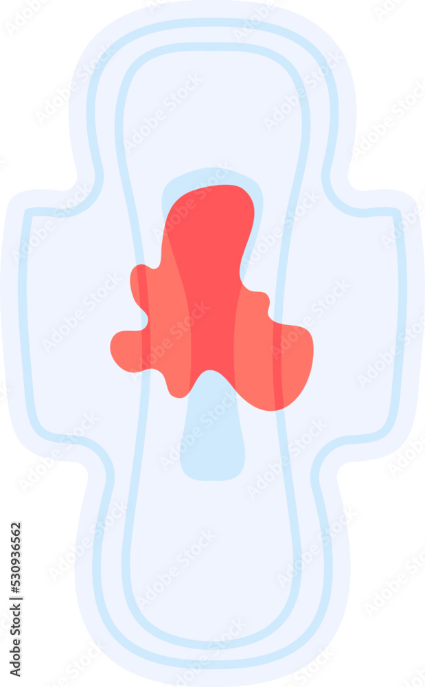 Blood on menstrual pad. Cycle concept. Blood on menstrual pad. Cycle concept.