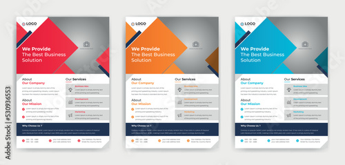 Corporate business flyer template with modern layout
