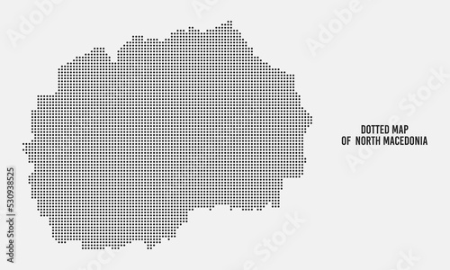 North Macedonia Map Silhouette with Simple Black Dotted Style