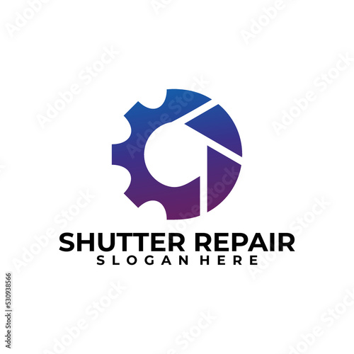 shutter repair logo vector design template photo