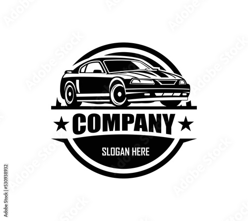 Modern American muscle car vector graphic design isolated