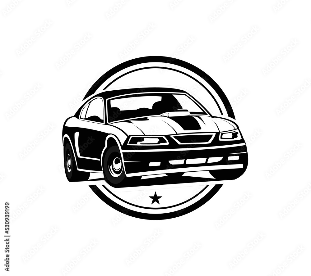 Naklejka premium American muscle sport car illustration vector isolated. Best for car enthusiast and club related illustration