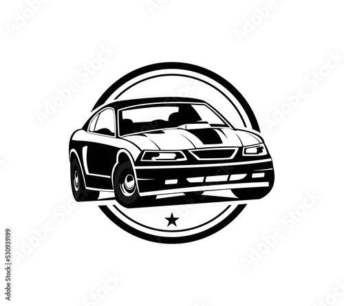 American muscle sport car illustration vector isolated. Best for car enthusiast and club related illustration